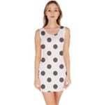 Polka Dots - Dark Gray on White Bodycon Dress