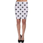 Polka Dots - Dark Gray on White Bodycon Skirt