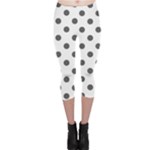 Polka Dots - Dark Gray on White Capri Leggings