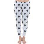 Polka Dots - Dark Gray on White Winter Leggings