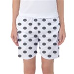 Polka Dots - Dark Gray on White Women s Basketball Shorts