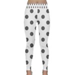 Polka Dots - Dark Gray on White Yoga Leggings