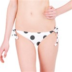 Polka Dots - Dark Gray on White Bikini Bottom