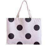 Polka Dots - Dark Gray on White Zipper Mini Tote Bag