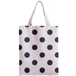 Polka Dots - Dark Gray on White Zipper Classic Tote Bag