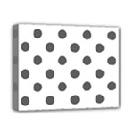 Polka Dots - Dark Gray on White Deluxe Canvas 14  x 11  (Stretched)