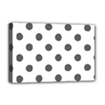 Polka Dots - Dark Gray on White Deluxe Canvas 18  x 12  (Stretched)