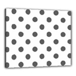 Polka Dots - Dark Gray on White Canvas 24  x 20  (Stretched)