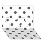 Polka Dots - Dark Gray on White I Love You 3D Greeting Card (7x5)