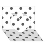 Polka Dots - Dark Gray on White Heart 3D Greeting Card (7x5)