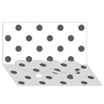 Polka Dots - Dark Gray on White Twin Heart Bottom 3D Greeting Card (8x4)
