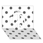 Polka Dots - Dark Gray on White Peace Sign 3D Greeting Card (7x5)