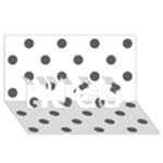 Polka Dots - Dark Gray on White HUGS 3D Greeting Card (8x4)