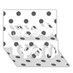 Polka Dots - Dark Gray on White Miss You 3D Greeting Card (7x5)