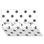 Polka Dots - Dark Gray on White ENGAGED 3D Greeting Card (8x4)