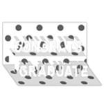 Polka Dots - Dark Gray on White Congrats Graduate 3D Greeting Card (8x4)
