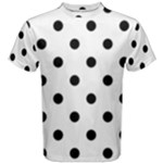 Polka Dots - Black on White Men s Cotton Tee
