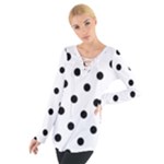 Polka Dots - Black on White Women s Tie Up Tee
