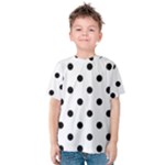 Polka Dots - Black on White Kid s Cotton Tee