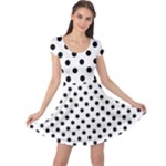 Polka Dots - Black on White Cap Sleeve Dress
