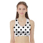 Polka Dots - Black on White Women s Sports Bra with Border