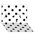 Polka Dots - Black on White I Love You 3D Greeting Card (7x5)