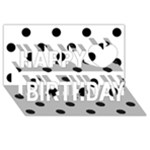 Polka Dots - Black on White Happy Birthday 3D Greeting Card (8x4)