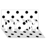 Polka Dots - Black on White MOM 3D Greeting Card (8x4)