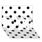 Polka Dots - Black on White BOY 3D Greeting Card (7x5)