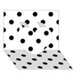 Polka Dots - Black on White Heart 3D Greeting Card (7x5)