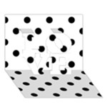 Polka Dots - Black on White LOVE 3D Greeting Card (7x5)