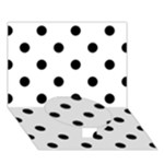 Polka Dots - Black on White Circle Bottom 3D Greeting Card (7x5)