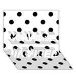 Polka Dots - Black on White YOU ARE INVITED 3D Greeting Card (7x5)