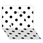 Polka Dots - Black on White Apple 3D Greeting Card (7x5)
