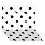 Polka Dots - Black on White Clover 3D Greeting Card (7x5)