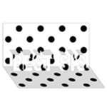 Polka Dots - Black on White BEST SIS 3D Greeting Card (8x4)
