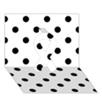 Polka Dots - Black on White Ribbon 3D Greeting Card (7x5)