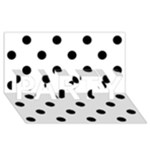 Polka Dots - Black on White PARTY 3D Greeting Card (8x4)