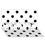 Polka Dots - Black on White ENGAGED 3D Greeting Card (8x4)