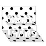 Polka Dots - Black on White WORK HARD 3D Greeting Card (7x5)