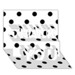 Polka Dots - Black on White THANK YOU 3D Greeting Card (7x5)