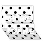Polka Dots - Black on White TAKE CARE 3D Greeting Card (7x5)