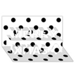 Polka Dots - Black on White Merry Xmas 3D Greeting Card (8x4)