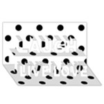 Polka Dots - Black on White Laugh Live Love 3D Greeting Card (8x4)