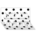 Polka Dots - Black on White Congrats Graduate 3D Greeting Card (8x4)