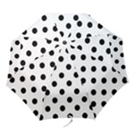 Polka Dots - Black on White Folding Umbrella