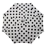 Polka Dots - Black on White Hook Handle Umbrella (Medium)