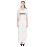 Polka Dots - Seashell on White Short Sleeve Maxi Dress