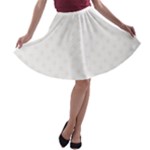 Polka Dots - Seashell on White A-line Skater Skirt