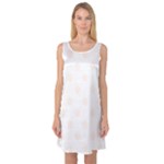 Polka Dots - Seashell on White Sleeveless Satin Nightdress